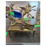 Reclining Bearded Man Brass Figurine on Table