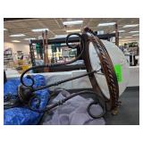 Bronze and Frosted Glass Wall Sconce