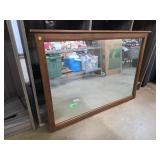 Wood-Framed Wall Mirror with Rectangular Design