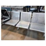 Metal Public Seating with Four Connected Chairs