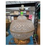 Cut Glass and Metal Table Lamp