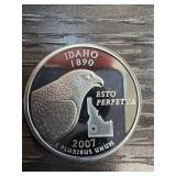 2007 Idaho State Silver Quarter Proof Coin
