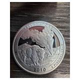 2010 Yellowstone Silver Quarter Dollar