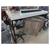 Metal-Framed Table with White Top