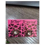 Betsey Johnson Floral Crystal Earrings