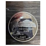 2007 Washington Silver State Quarter Coin