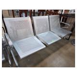 Metal Three-Seat Bench With Perforated Design