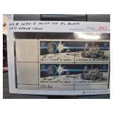 1971 US Space Issue Plate Block Mint Stamps