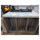 Wood and Laminate Open Storage Cabinet