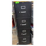 Black HON Four-Drawer Filing Cabinet