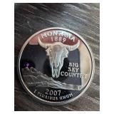 2007 Montana Silver Quarter Proof Coin