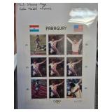Paraguay Mint Stamp Page Featuring Olympians
