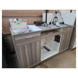 Wooden Cabinet with Accessories and Metal Pedals