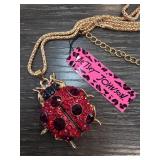 Betsey Johnson Ladybug Pendant Necklace