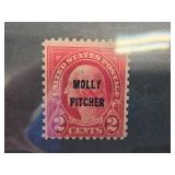 1928 Molly Pitcher 2 Cent Stamp, Mint Condition