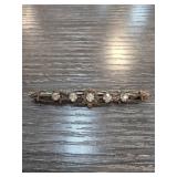 Bar-Style Pin with Clear Stone Accents