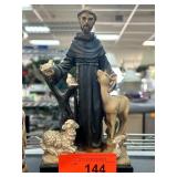 Hand-Painted Figurine of St. Francis with Animals