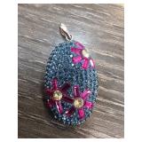 Sterling Silver Pendant with Floral Design