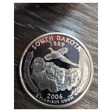 2006 South Dakota Silver Quarter Proof Coin