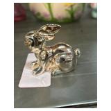Russ Berrie Polished Metal Bunny Figurine