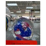 Colorful Art Glass Paperweight with Bubble Details