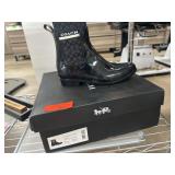 Coach Rivington Rubber Black Boots with Box
