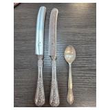 Henckels Weighted Sterling Knives and Silver Spoon