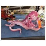 Large Purple Octopus Sculpture W Wall Mount