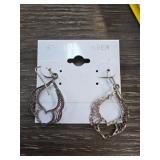 Sterling Silver Heart Motif Dangle Earrings