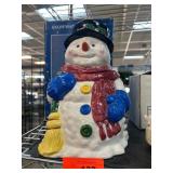 Snowman Ceramic Cookie Jar with Box
