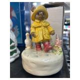 Ceramic Bear Figurine with Music Box