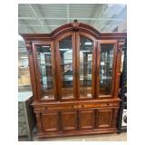 Wooden China Cabinet with Glass Panels
