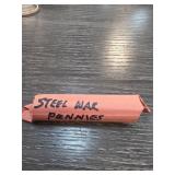 Roll of Steel War Pennies in Paper Wrapping