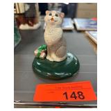Byers Choice 2001 Cat Figurine on Green Base