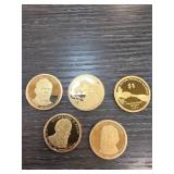 5 Proof Dollar Coins