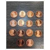 14 Modern Lincoln Proof Pennies