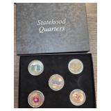 Five Colorized Statehood Quarters