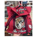 Red Gucci Backpack With Embroidered Details