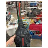 Black Backpack with Red and Green Accents