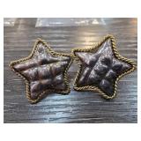 Sterling Silver Star-Shaped Earrings With Rope Det