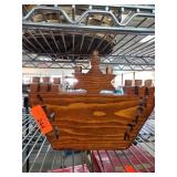 Wooden Menorah-Themed Decorative Piece