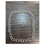 Sterling Silver Bracelet with Heart Charm