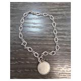 Sterling Silver Chain Bracelet with Pendant