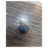 Sterling Silver Pendant with Blue Stone