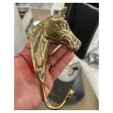 Gold-Colored Horse Head Wall-Mounted Hook