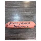 Roll of Mixed Indian Head Pennies