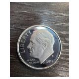 2011 Silver Roosevelt Dime, S Mintmark