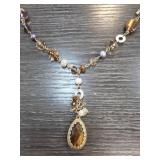 Handcrafted Necklace Featuring Tigers Eye and M