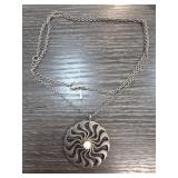 Vendome Necklace with Swirling Pendant Design