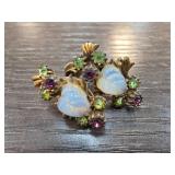 Gold-Tone Clip-On Earrings with Gemstones